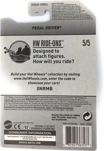 Vista 3 de Hot Wheels 2017 HW Ride-Ons Pedal Driver, Azul (Treasure Hunt)