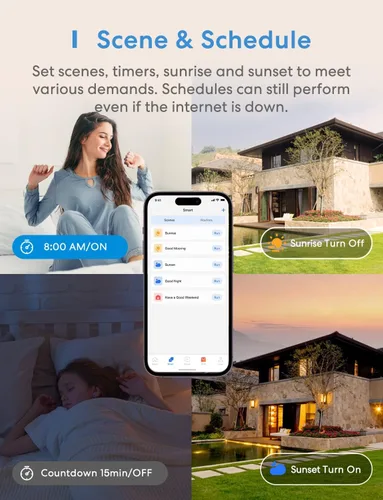 Vista 6 de meross - Interruptor de luz inteligente compatible con Apple HomeKit, Siri, Alexa, Google Assistant y SmartThings, interruptor de luz Wi-Fi de 2.4