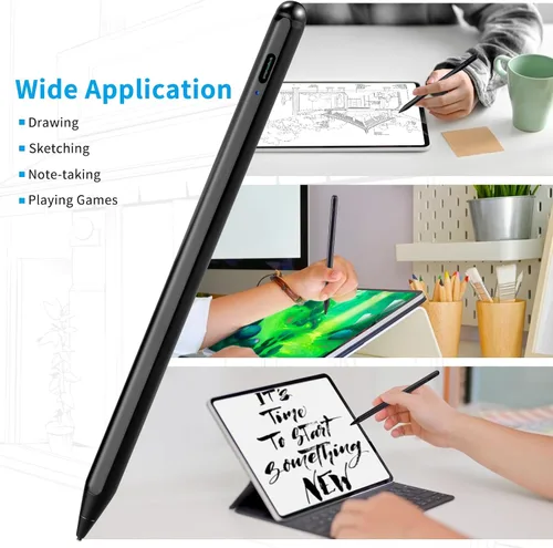Vista 6 de Lápiz óptico para iPhone X/11/12/13/14/15/16 Pro MaxPen, lápiz de punta fina de 0.059 pulgadas, universal, compatible con iPhone/Device Negro