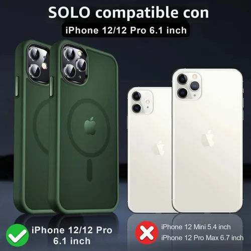 Vista 7 de MOCCA - Funda magnética resistente para iPhone 12 y 12 Pro, compatible con MagSafe, funda con protección contra caídas de grado militar, delgada