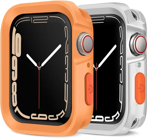 Vista 14 de Amizee 2 Pack Estuche Resistente Compatible con Apple Watch Serie 9/8/7 41mm SE 3/2/1 Serie 6/5/4 40mm, Funda Protectora Amortiguadora de TPU Blanda