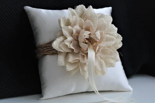 Vista 4 de Rustic Ivory Flower Girl Basket/Rustic Ivory Beige Burlap Basket/Rustic Ivory Beige Burlap Wedding Basket