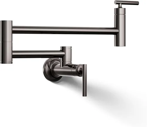 Vista 16 de KOHLER 35744-BL - Grifos de cocina de llenado de ollas de montaje en pared estilo tradicional, color negro mate