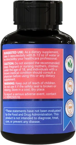 Vista 7 de Suplemento de berberina prémium de 1200 mg con canela de Ceilán, 90 cápsulas veganas, suplemento de berberina HCL sin gluten, apoyo inmunológico