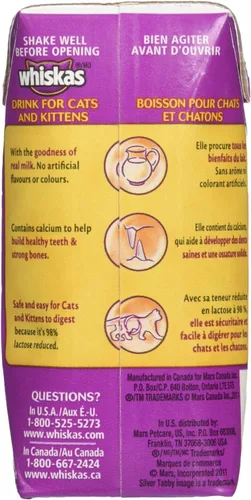 Vista 2 de Whiskas Bebida Catmilk Plus para gatos y gatitos, 24 unidades, 6.75 onzas