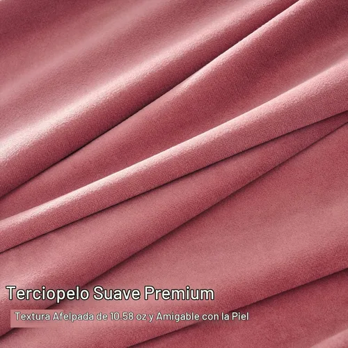 Vista 3 de 2 paneles de cortinas de terciopelo rosa polvoriento, de 96 pulgadas de largo, cortinas plisadas decorativas bohemias de lujo para dormitorio, sala