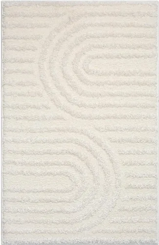 Vista 5 de LUXE WEAVERS Alfombra geométrica moderna color crema 2x3