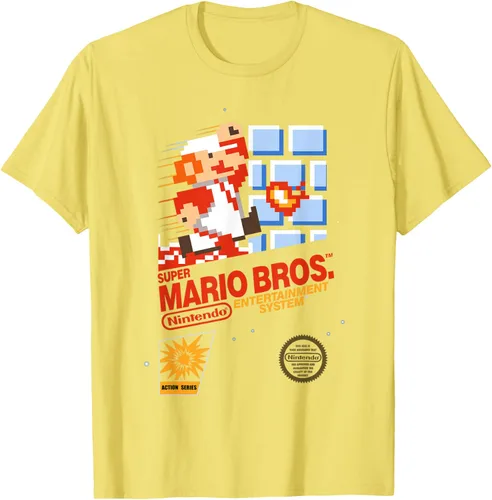 Vista 31 de Super Mario Dashin - Camiseta gráfica de acción, ajuste clásico, cuello redondo, color negro