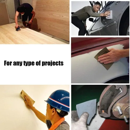 Vista 6 de WEWGO - Bloque de lija para madera o autocuerpo, acabado de muebles, soporte para hojas de lija de mano, que hace que el papel de lija no se rasgue
