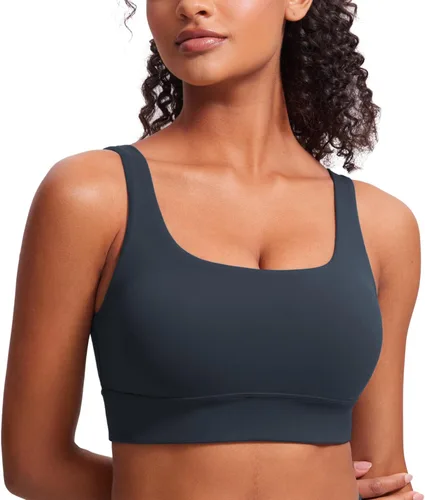 Vista 48 de CRZ YOGA Butterluxe - Brasier deportivo con espalda en U para mujer, cuello redondo, acolchado, de bajo impacto, para yoga, entrenamiento