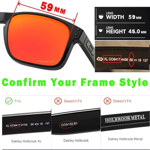 Vista 3 de 4 pares de lentes polarizadas de repuesto para gafas de sol Oakley Holbrook OO9102