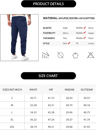 Vista 6 de Renaowin Pantalones deportivos para hombre, ligeros, ajustados, con cordón en la cintura, con bolsillos, para entrenamiento, correr, gimnasio, a