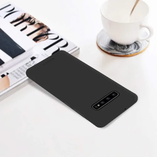 Vista 7 de GOOSPERY Soft Feeling Jelly para Samsung Galaxy S10 Plus Case (2019) Cubierta de parachoques delgada sedosa (negro)
