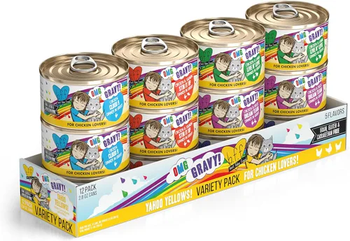 Vista 45 de Weruva B.F.F. OMG – mejor amigo felino Oh My Gravy! Latas de comida húmeda natural sin granos, recetas de tierra y mar en salsa