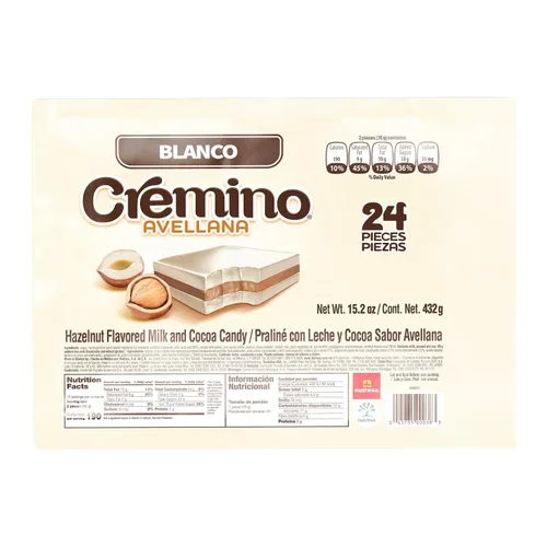 Vista 5 de Cremino - Barras de chocolate con leche y avellanas, 24 barras, 11.85 onzas