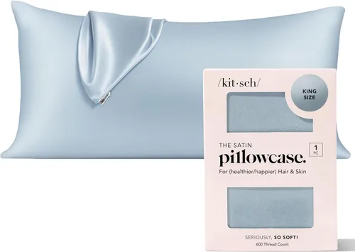 Vista 19 de Kitsch Funda de almohada de satén con cremallera, tamaño estándar, Aura