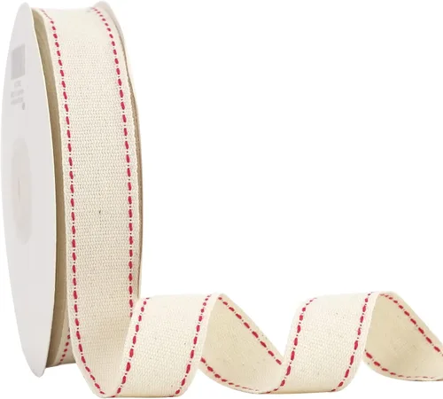 Vista 10 de MEEDEE Cinta de tela a rayas de algodón natural de 1 pulgada, cinta de rayas blancas y negras para manualidades, envoltura de regalos, decoración