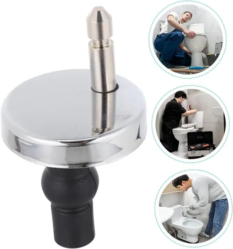 Vista 3 de Juego completo de 2 accesorios de bisagra de asiento de inodoro, tuercas de fijación superior, tornillos de liberación rápida, accesorios de goma