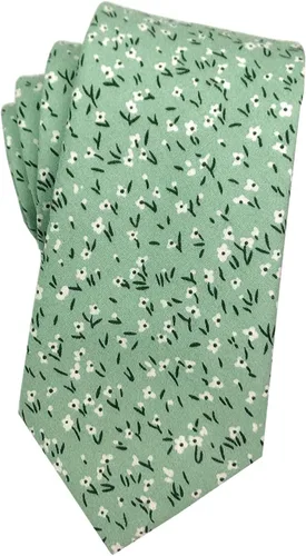 Vista 36 de Corbata de algodón floral para hombre, corbata delgada impresa de 2.56'' 01-Bean Pasta Rosa