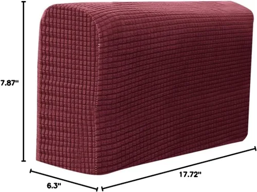 Vista 10 de SEWACC Fundas elásticas para reposabrazos de sofá, fundas antideslizantes para sillón, protectores de brazos para sillas, sofá (rojo)