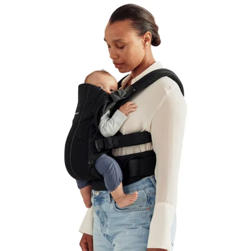 Vista 19 de BabyBjörn Portabebés Harmony, Antracita, Malla 3D Portabebés ergonómico 3-en-1; Posiciones soportadas para recién nacido, boca dentro, boca fuera