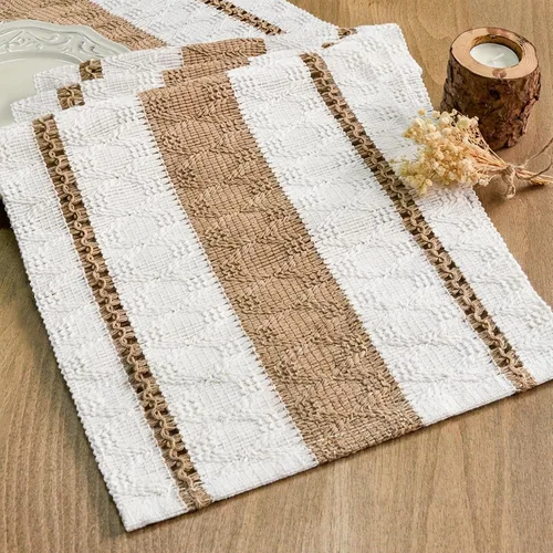 Vista 30 de FEXIA Camino de mesa bohemio para decoración del hogar, 12 x 72 pulgadas, decoración rústica de macramé Beige