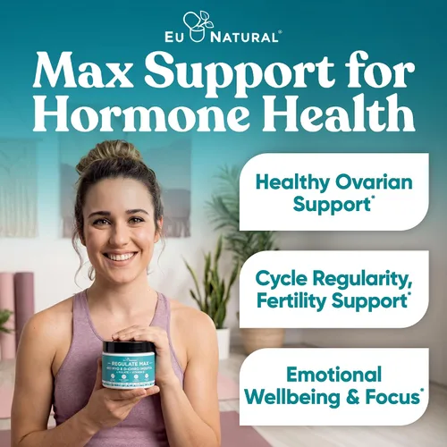 Vista 2 de Regulate MAX Myo-Inositol & D-Chiro Inositol Suplemento en polvo para mujeres con vitamina D y folato apoyo nutricional sin sabor, 60 porciones