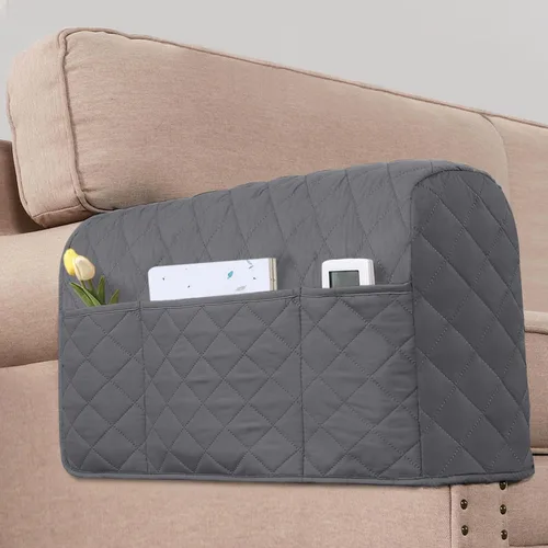 Vista 7 de H.VERSAILTEX Fundas para reposabrazos de sofá resistentes al agua, soporte de brazo de sofá con control remoto, organizador de reposabrazos