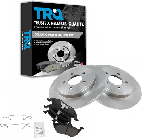 Vista 161 de TRQ Juego de pastillas de freno y rotor de cerámica trasera compatible con Honda Accord V6 1998-02 3.0L con frenos de disco traseros 02-06 Acura RSX