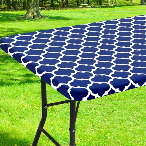 Vista 16 de Smiry Mantel cuadrado para mesa de pícnic, manteles de camping impermeables elásticos ajustables, protector de mantel de vinilo con respaldo de Gris