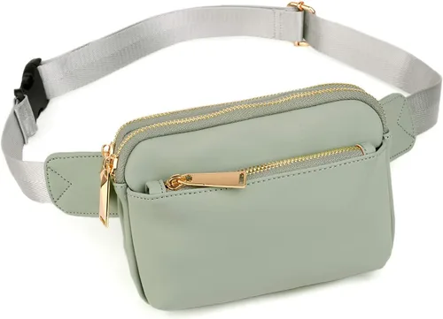 Vista 20 de Riñonera UTO para mujer, de moda, bandolera, bolsa de cinturón, bolsa de pecho, riñonera de cintura, riñonera de cadera, para compras al aire libre
