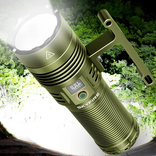 Vista 7 de SKYFIRE 2000LM Linterna recargable con lente de encendido, verde mate