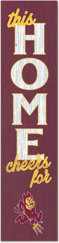 Vista 14 de KH Sports Fan Letrero de Alabama Crimson Tide This Home Cheers for Porch Leaner, 11 x 46 pulgadas, carmesí de marea carmesí; muestra tu espíritu