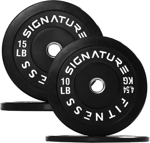 Vista 36 de Juego de placas olímpicas de amortiguación Fitvids, placas de peso de 2" para entrenamiento de fuerza y levantamiento de pesas, París o juego