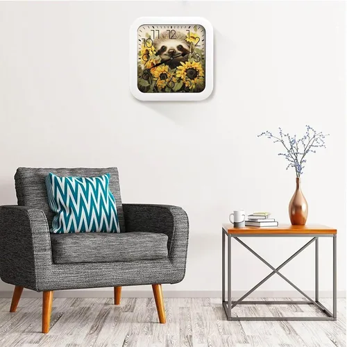 Vista 49 de 10" Square Modern Wall Clock,Different Heart Patterns Print Kitchen Clocks Wall Battery Operated,Silent Non Ticking Unique Funny Cute Wall Clock for