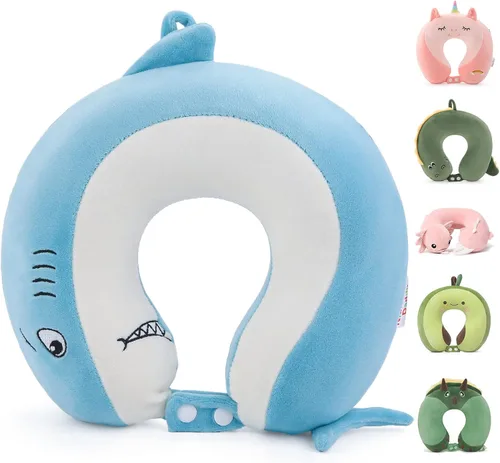 Vista 18 de Almohada de cuello de viaje de espuma viscoelástica para adolescentes y Pingüino