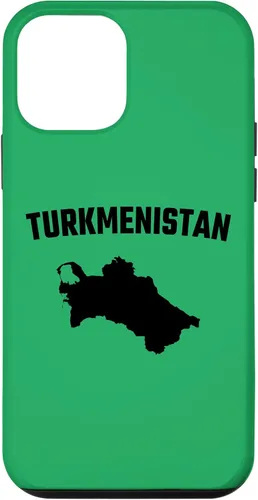 Vista 12 de iPhone 15 Isolated black silhouette of a map of Turkmenistan Case