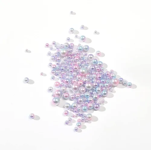 Vista 10 de 150 perlas de imitación de acrilonitrilo butadieno estireno sin perforar degradadas para rellenos de jarrón de 0.315 a 0.315 pulgadas, sin agujero