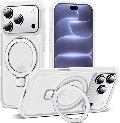 Vista 56 de SKYLMW - Funda compatible con iPhone 11 de 6.1 pulgadas, con soporte magnético invisible tipo anillo, funda translúcida de grado militar, compatible
