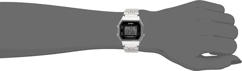 Vista 2 de Casio Reloj retro digital de tono plateado para mujer LA-680WA-1DF