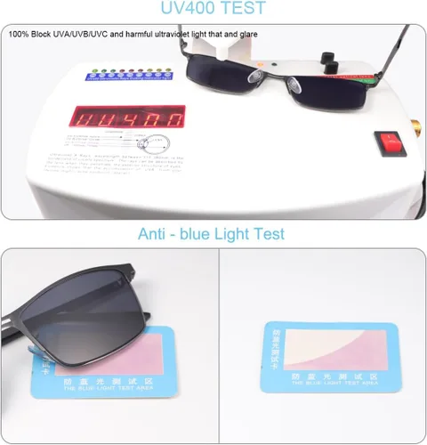Vista 5 de Gafas de sol polarizadas para miopía, color gris, para hombres y mujeres, lentes de miopía con protección UV Negro