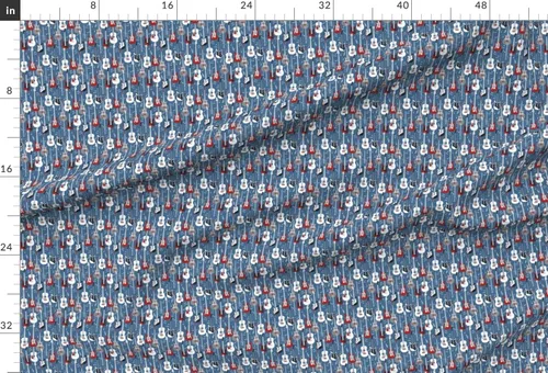 Vista 2 de Spoonflower Tela – Guitarras Instrumentos Musicales Rock Roll Music Kids Band Impreso en tela de gasa Fat Quarter – Costura de moda, vestidos