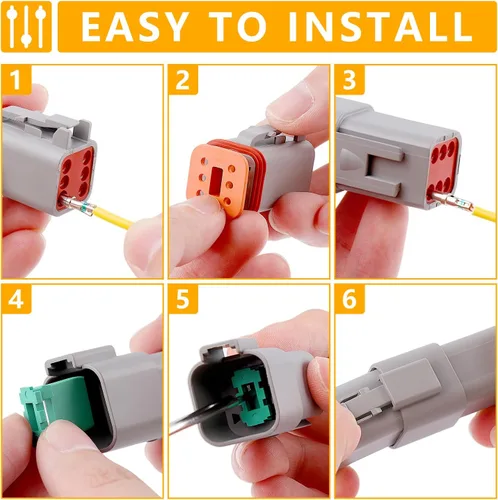 Vista 9 de Knoweasy Kit de conectores Deutsch DT de 540 piezas con crimpadora KN16 Deutsch - Conector eléctrico automotriz, conectores DT de 2/3/4/6/8/12 pines