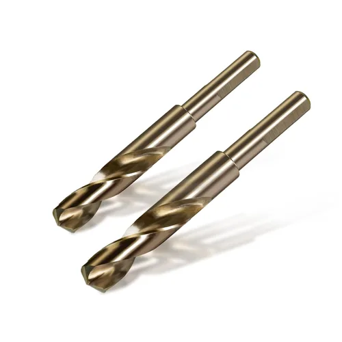 Vista 13 de Broca de cobalto de 1 pulgada, vástago reducido de 1/2 pulgada con 3 planos, adecuada para perforar en metal duro, acero inoxidable, hierro fundido