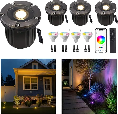 Vista 11 de Gardenreet - Luces de pozo de latón, 12 V de bajo voltaje con cable 2700 K