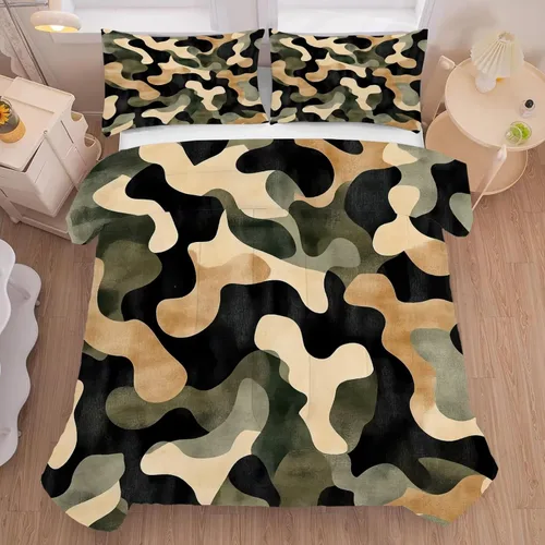 Vista 10 de Green Abstract Comforter Set Twin,Modern Grunge Bedding for Kids Boy Abstract 16