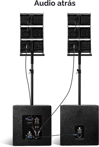 Vista 4 de PRORECK Club 8000 juego de sistema de audio de 18 pulgadas y 8000W P.M.P.O estéreo para DJ/altavoces PA alimentados, conjunto de 6 altavoces