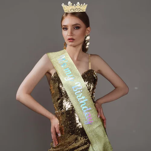 Vista 2 de Aprince Corona de plata para mujer, corona de reina y corona de cumpleaños, Metal