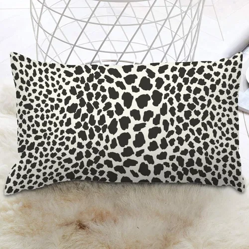 Vista 5 de Funda de almohada con estampado de leopardo negro, funda de almohada de piel de animal de 12 x 16 pulgadas, almohada decorativa para el hogar