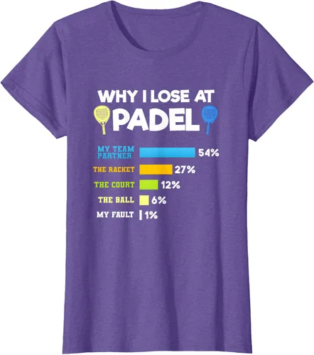 Vista 20 de Camiseta Why I Lose At Padel Answers Not My Fault